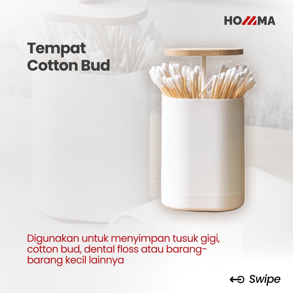 Tempat Tusuk Gigi Penyimpanan Cotton Bud Otomatis