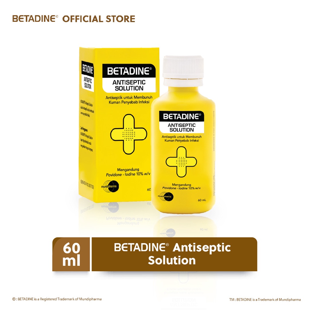 Jual Betadine Antiseptic Solution - Obat Luka Antiseptik 60ml | Shopee ...