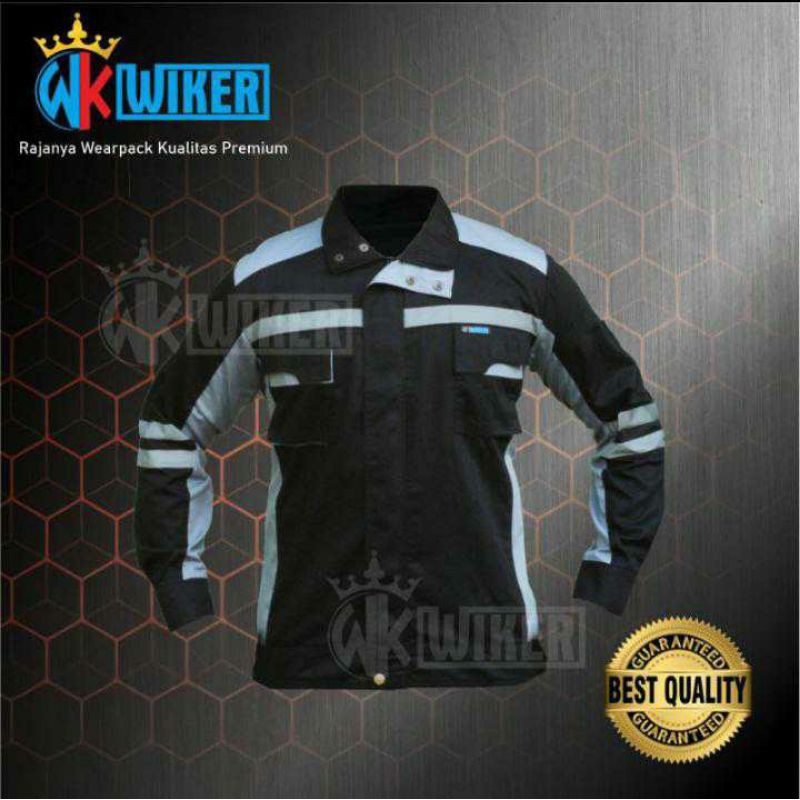 Wearpack Safety Semi Jaket Hitam Abu// Wearpack Atasan // Seragam Safety // Wearpack Proyek