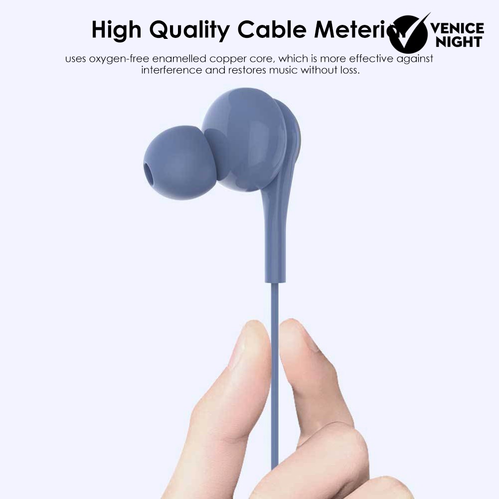 (VNEP) (Berkabel) Headset Earphone In-Ear Musik Stereo HiFi 4D Jack 3.5mm Dengan Mic Untuk Handphone / PC