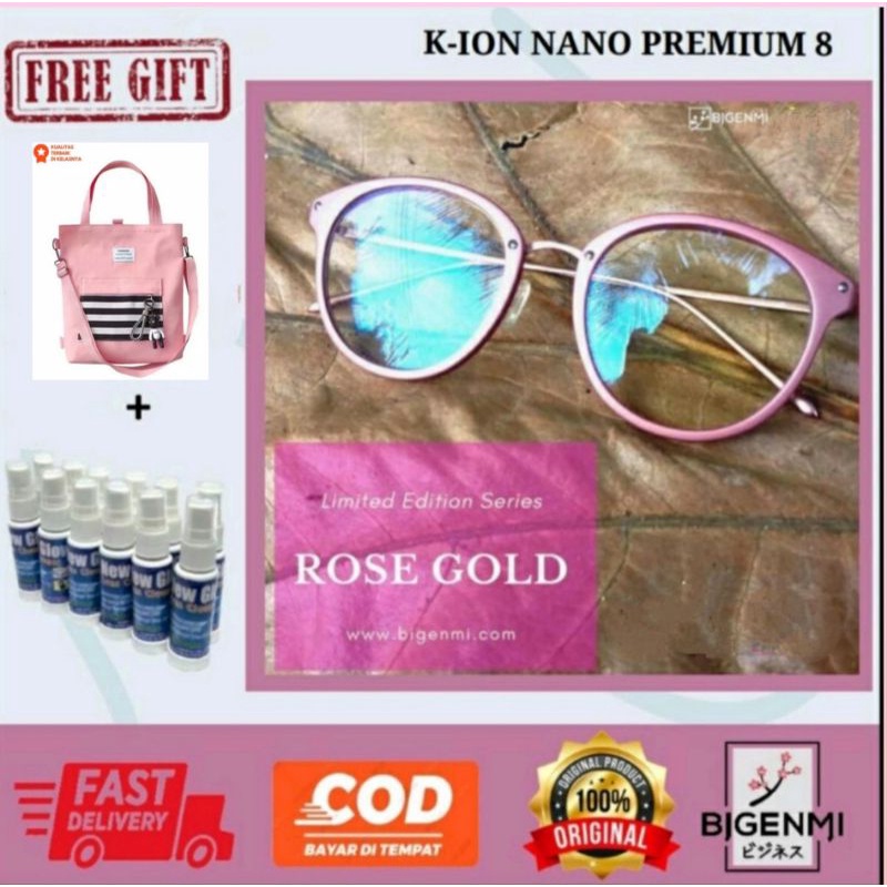 KACAMATA ION NANO BIGENMI/ KACAMATA PREMIUM 8 WARNA FULL ROSE GOLD