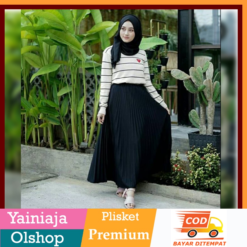 Yainiaja - ROK PLISKET MAYUNG // ROK MUSLISM BAHAN PLISKET JERSEY MAYUNG STYLE