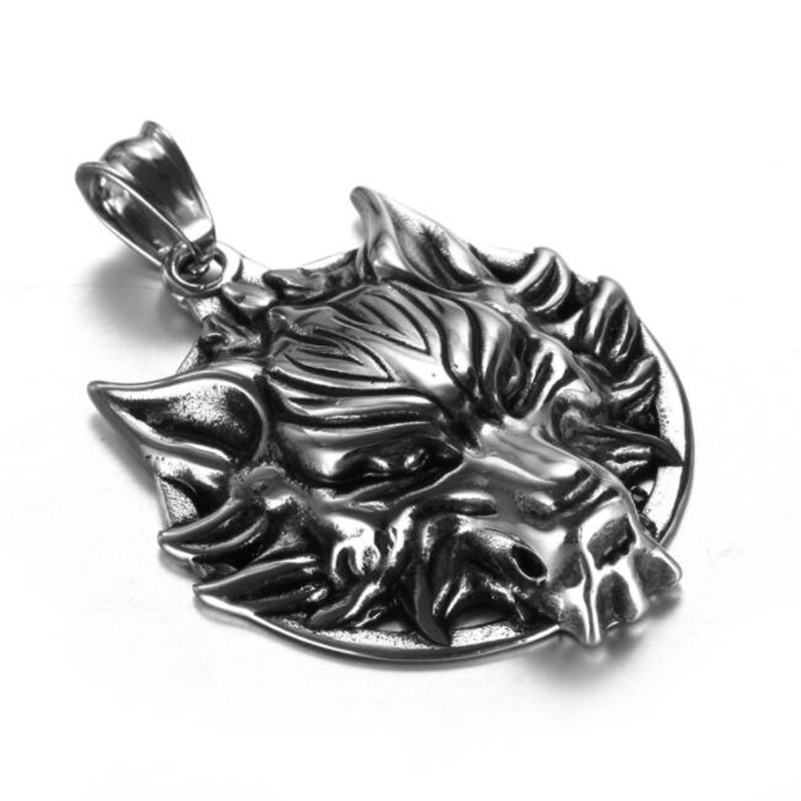 SEUSUK Pendant Necklace Wolf Head Necklace Original Animal Jewelry