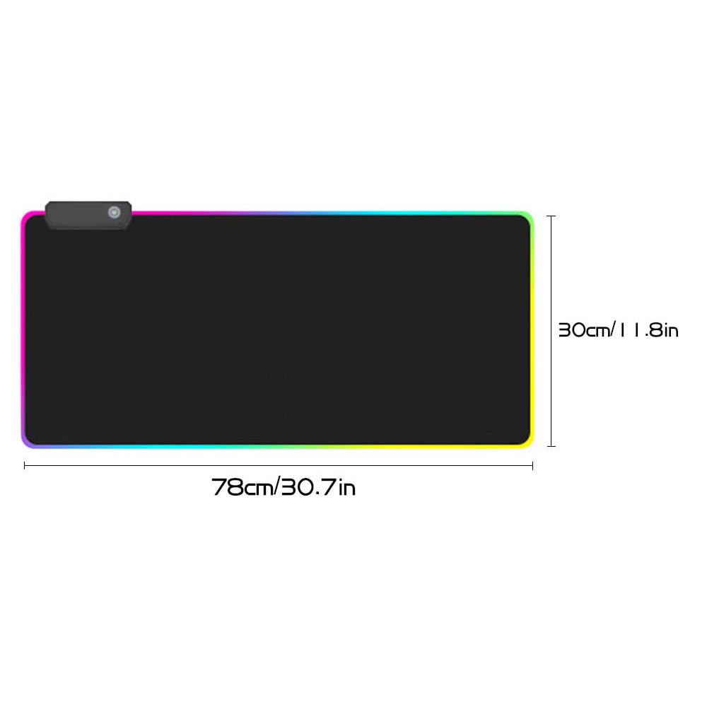 MONTIAN Glowing LED High Precision Gaming Mouse Pad RGB 300 x 780 x 4mm - GIBI - Black