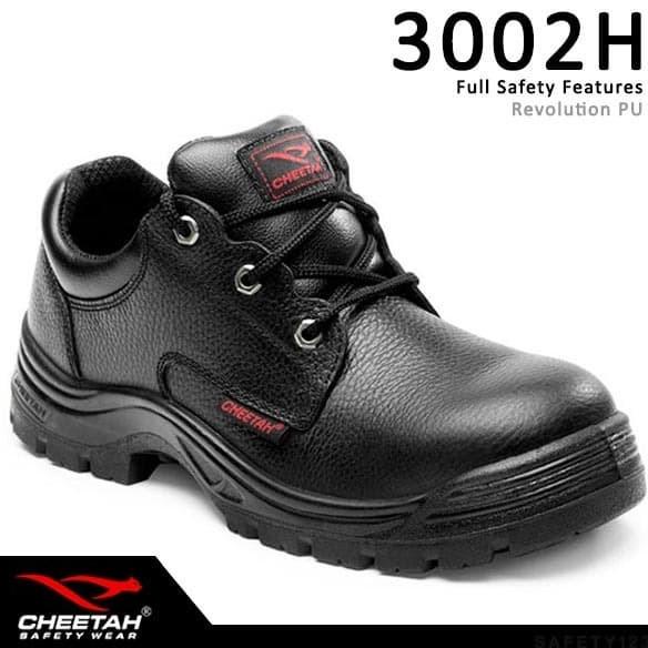 Sepatu Safety Shoes Cheetah 3002H - Hitam Sepatu Cheetah 3002 pendek