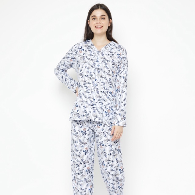 Piyama St.Yves Panjang Bunga Salur