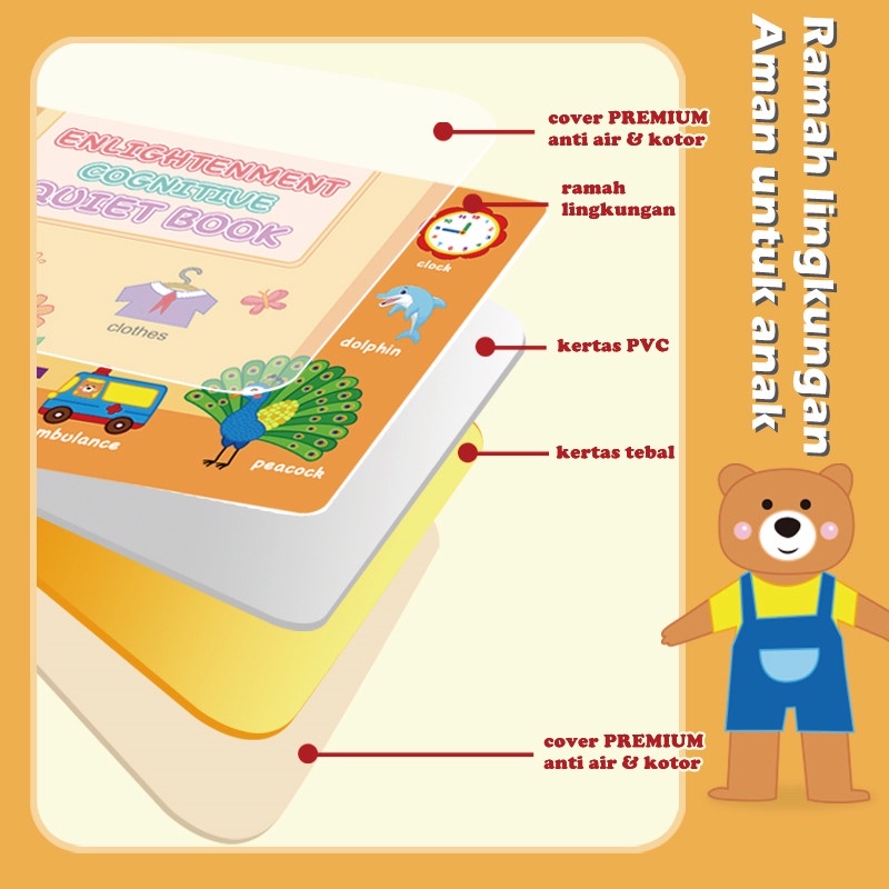 [TERMURAH] The Quiet Book -174 Gambar, Velcro Busy Book. Mainan Edukasi / Buku Edukasi dengan Velcro, Early Education, buku pre-school anak