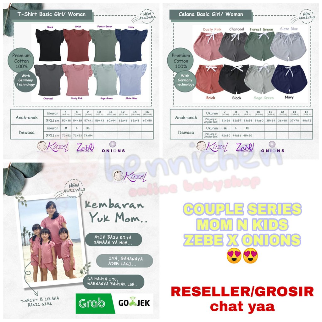 ZEBE BY KAZEL JOBEL ONIONS TSHIRT BASIC GIRL CELANA BASIC GIRL BAJU ATASAN ANAK BAJU RUFFLE PART 2