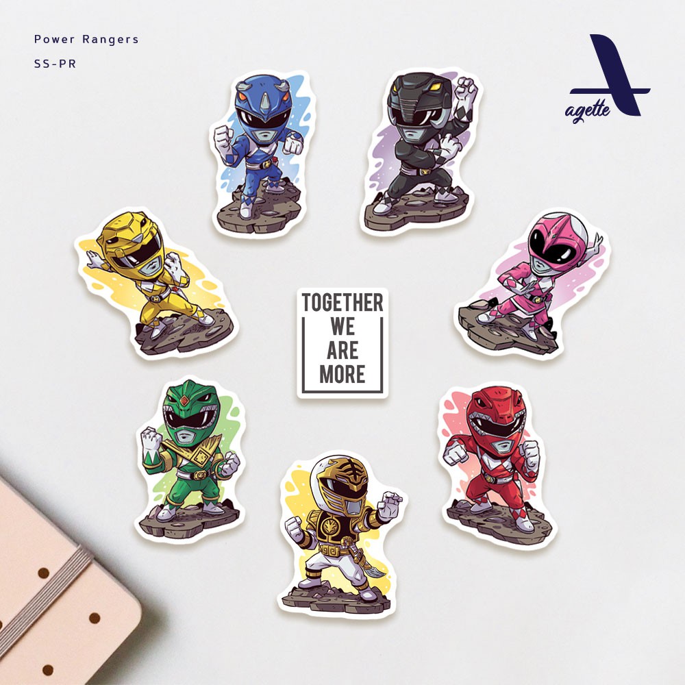 

8 PCS - Stiker Power Rangers - Laminasi - Waterproof Sticker