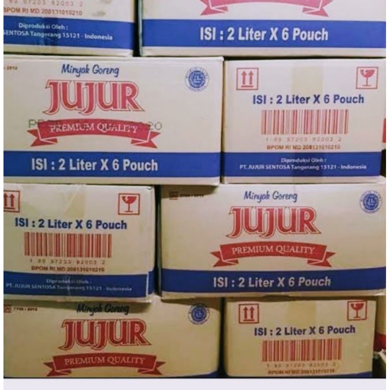 minyak goreng jujur 2 liter / pouch 2 liter / 1 dus isi 6 pouch / minyak goreng promo