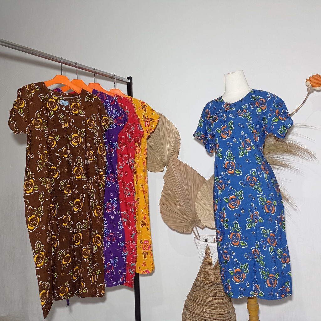 Daster AK Ibu - 03 / Dress Rumah Batik Dres Santai / Daster Batik Rayon