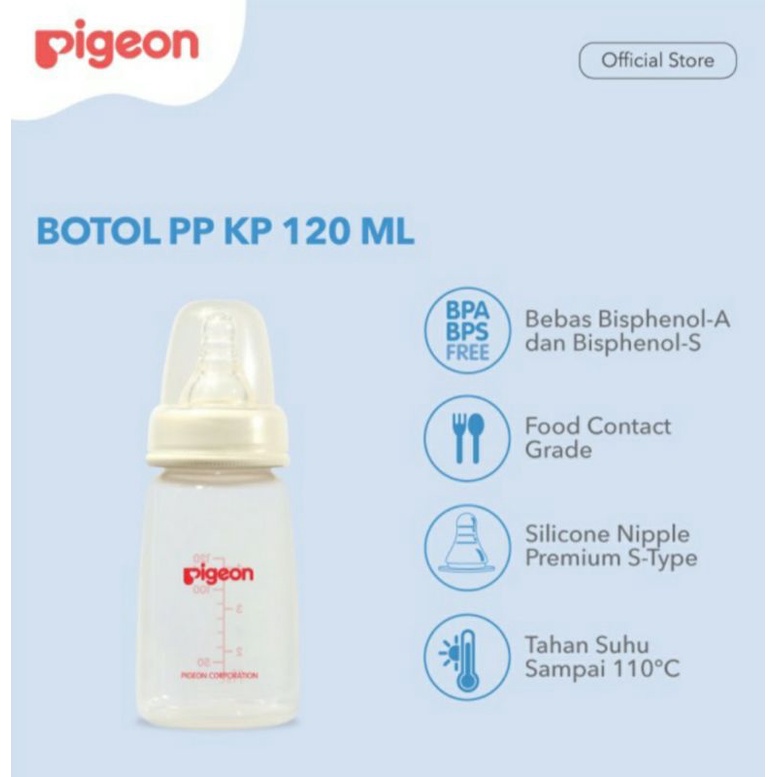 PIGEON Botol Susu PP KP 120ml 240ml Peristaltic nipple pigeon nursing bottle / Botol Susu Pigeon Slim neck 120ml Peristaltic Nipple