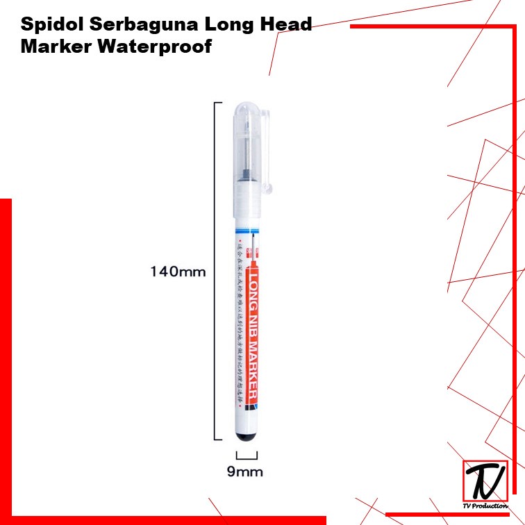 Spidol Serbaguna Long Head Marker Waterproof