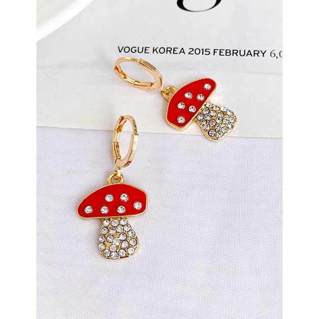 LRC Anting Tusuk Fashion Alloy Studded Mushroom Stud Earrings D94102