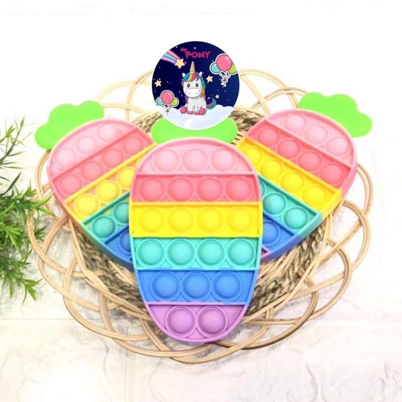 POP IT FIDGET/mainan viral tiktok/mainan pop it/mainan sensorik-Wortel Rainbow