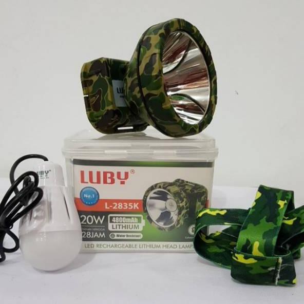 Bagus Banget.. Senter kepala Luby nyala KUNING 20watt 2835 K 2835K 20 Watt bonus lampu model tentara