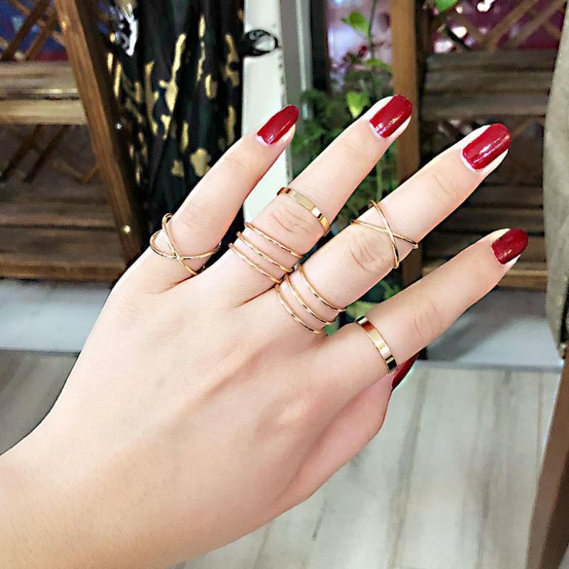 ✅COD 6Pcs / Set Cincin Aneka Bentuk Warna Antik Gaya Vintage Untuk Wanita