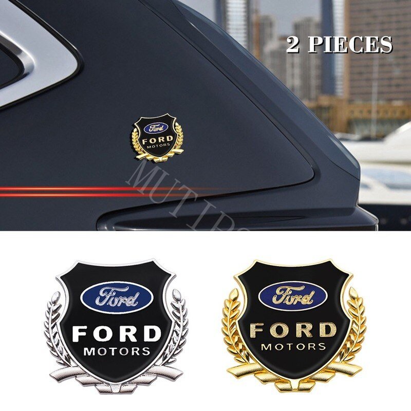 2pcs Stiker Logo 3D Bahan Metal Untuk Mobil Ford Focus Everest Mustang Fiesta Ranger