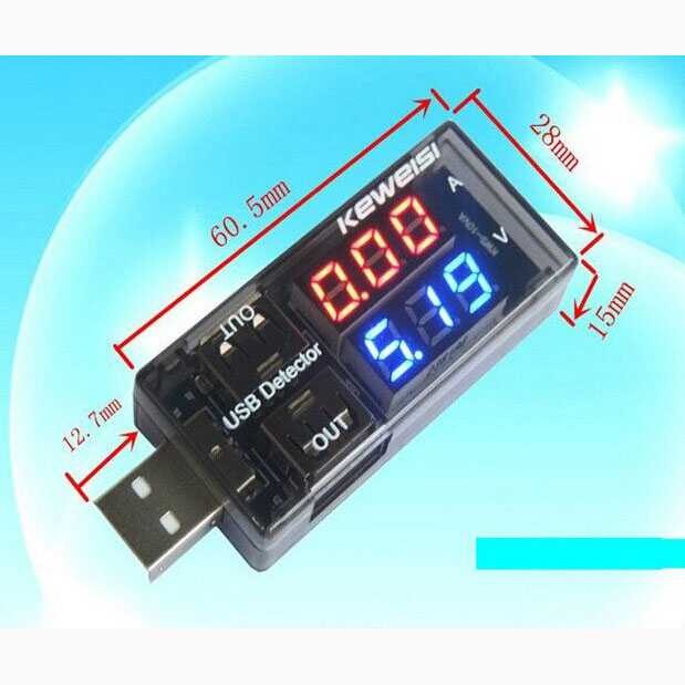 USB Charger Power Current Voltage Tester Detector - KWS-10VA - Hitam