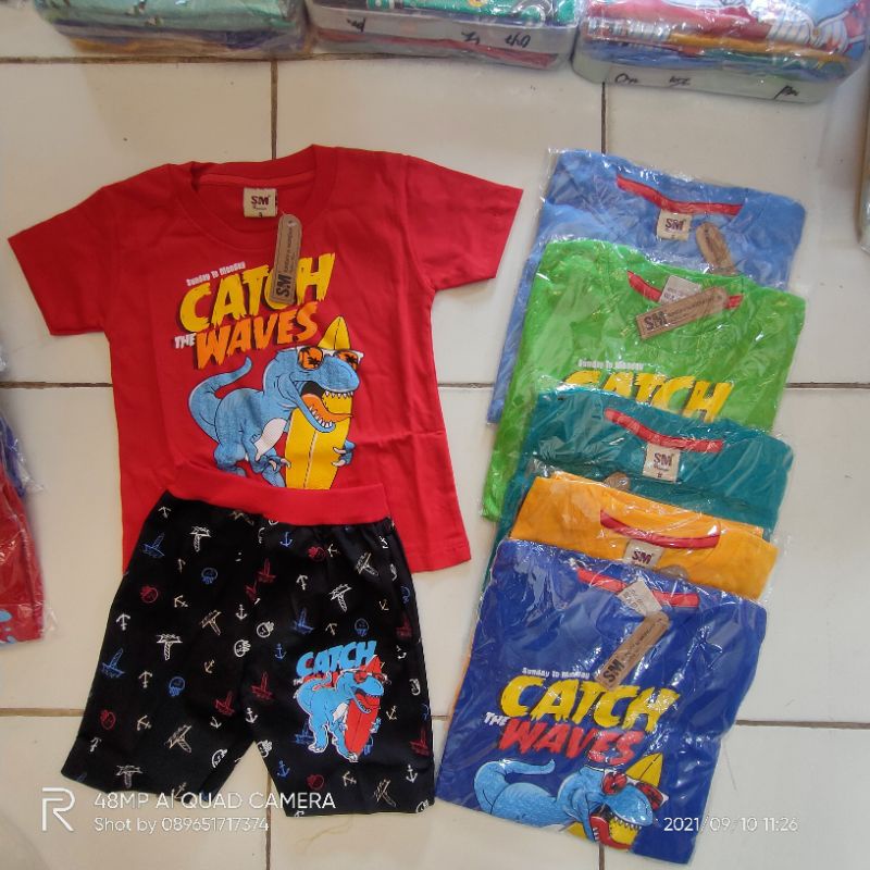 Stelan anak laki laki usia 1tahun stelan anak laki laki stelan motif Dino stelan anak karakter stela