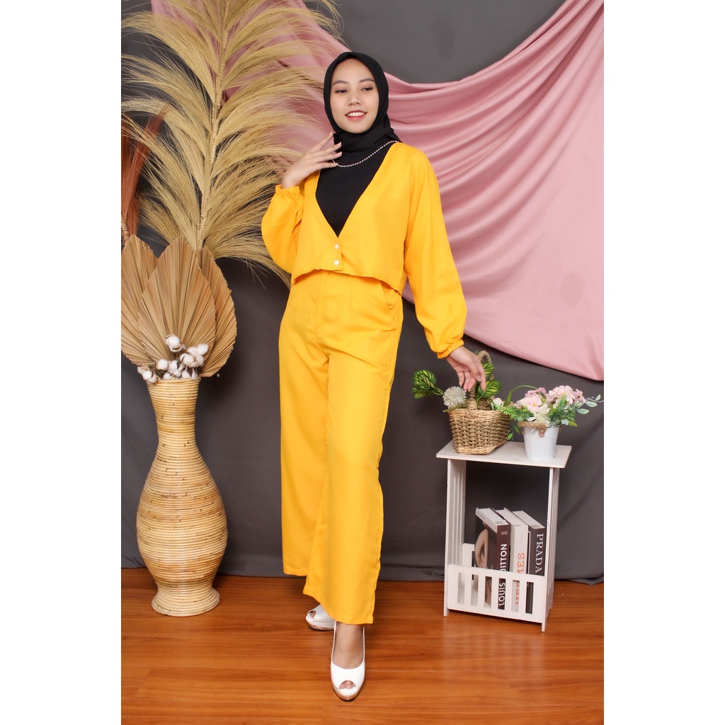 RX Fashion - One Set Hailey Twistcone / SET POPPY / Celana hailey motif / Setelan Wanita Terbaru Berkualitas / Set Korean -BN