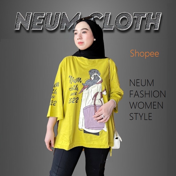 ZAHWA OUTFIT TUNIK KAOS WANITA IMPORT / TUNIK JUMBO / BAJU ATASAN WANITA / TUNIK BAHAN CATTON COMBET