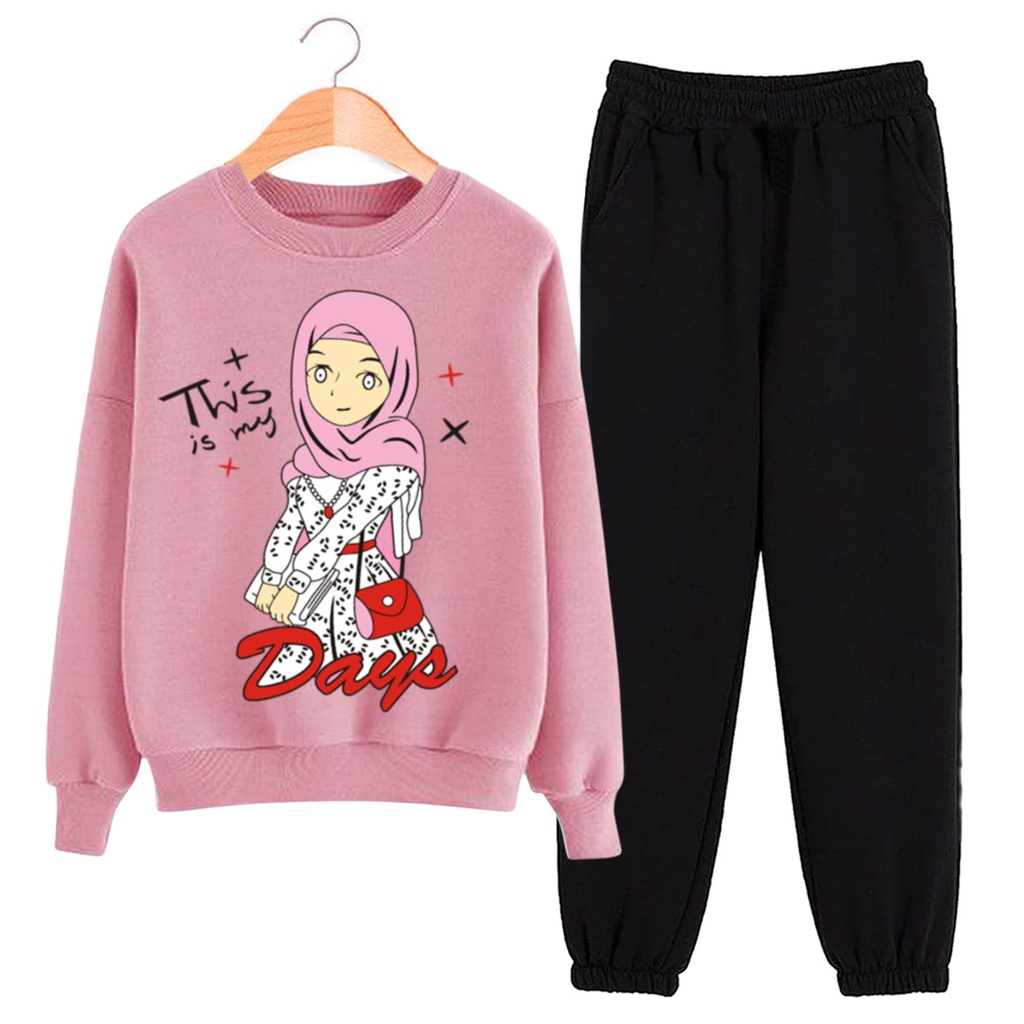 BESS - Baju Setelan Wanita Murah / Setelan Sweater + Celana Jogger - HIJAB DAY