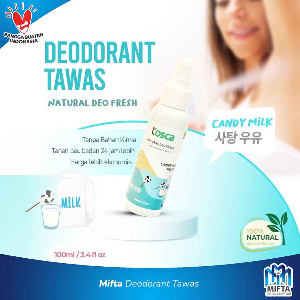 DEODORANT TAWAS SPRAY / NATURAL DEO FRESH 100ML TOSCA / DEODORAN SPRAY