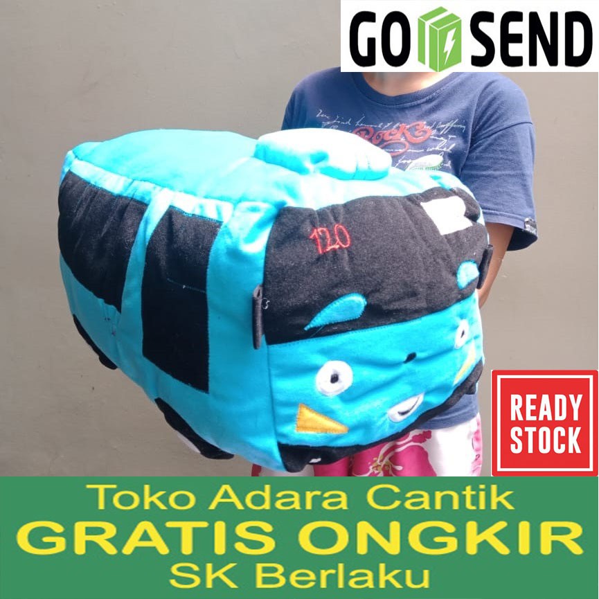 Boneka Jumbo Mobil 50 cm Tayo Little Bus Lucu Koleksi Kado Kain Lembut - Biru