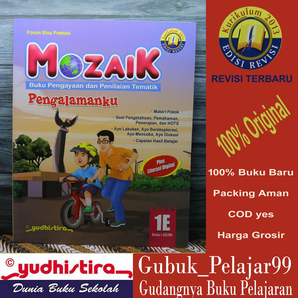 MOZAIK Tematik Kelas 1E Revisi Terbaru YUDHISTIRA Original BOOK