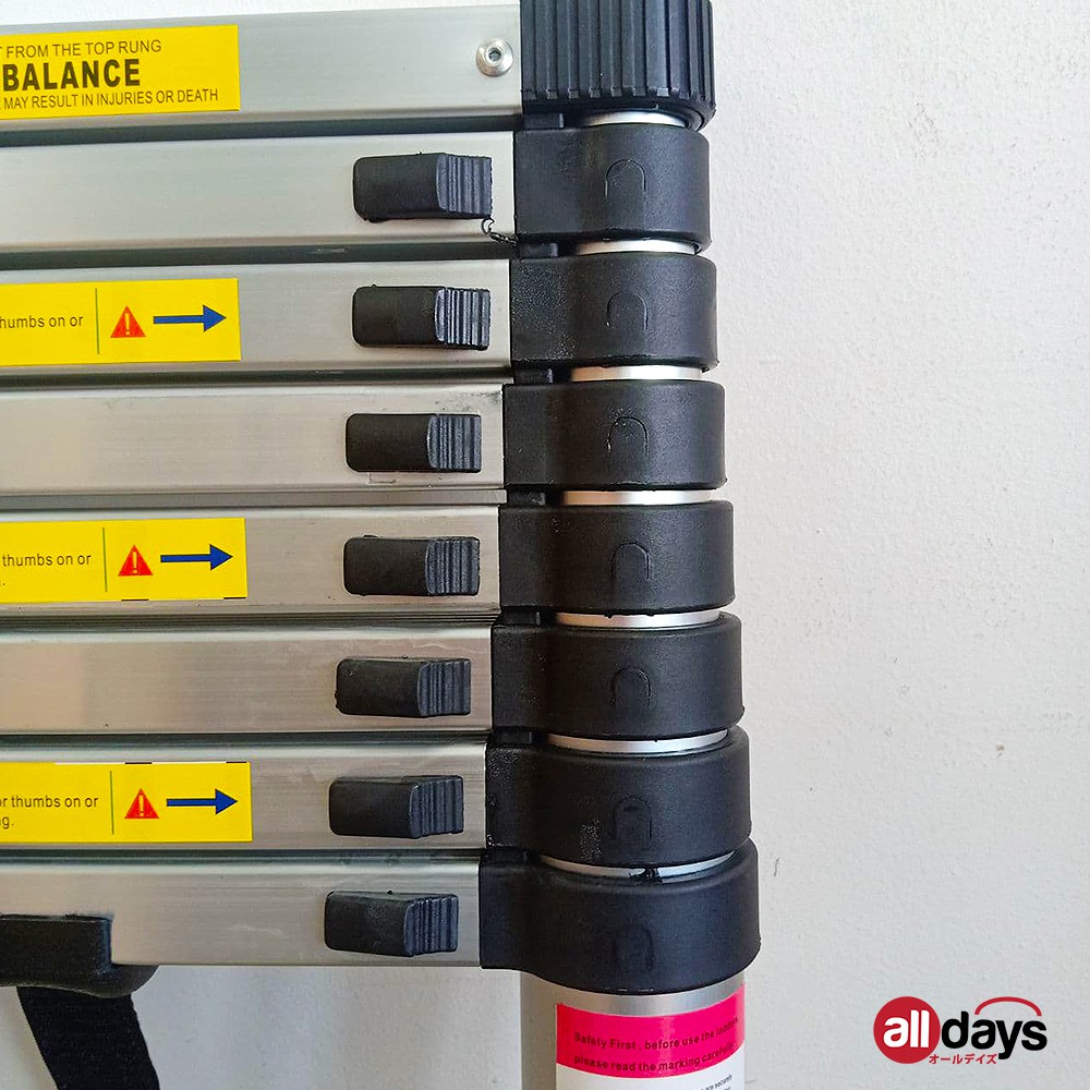Alldays Tangga Lipat Teleskopik Single 4,1 METER Alumunium Ladder Bahan Kuat, Praktis, Simple
