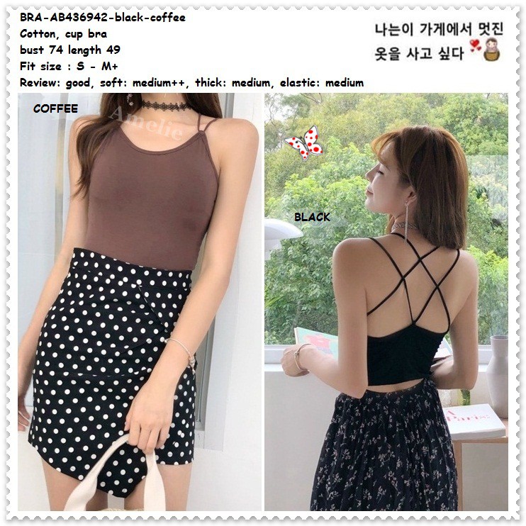 Bra BH Crop Top Tank Top Bra Silang Cross Korea Import AB436942