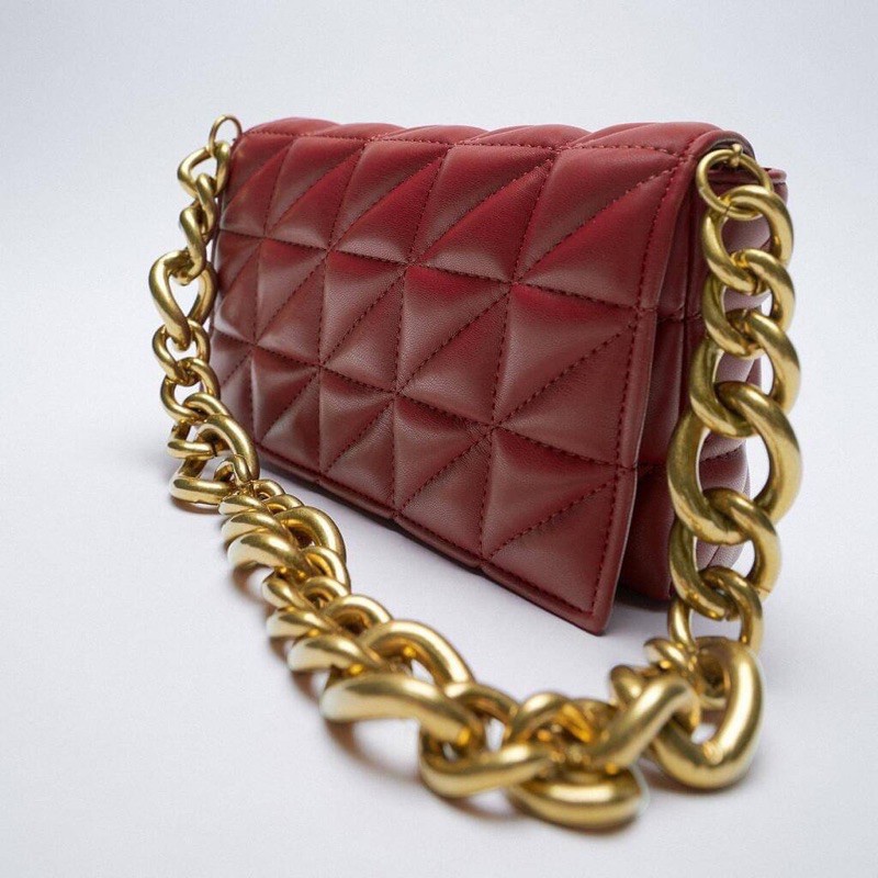ZR Quilted Chain Crossbody Bag - Tas wanita zara branded ori