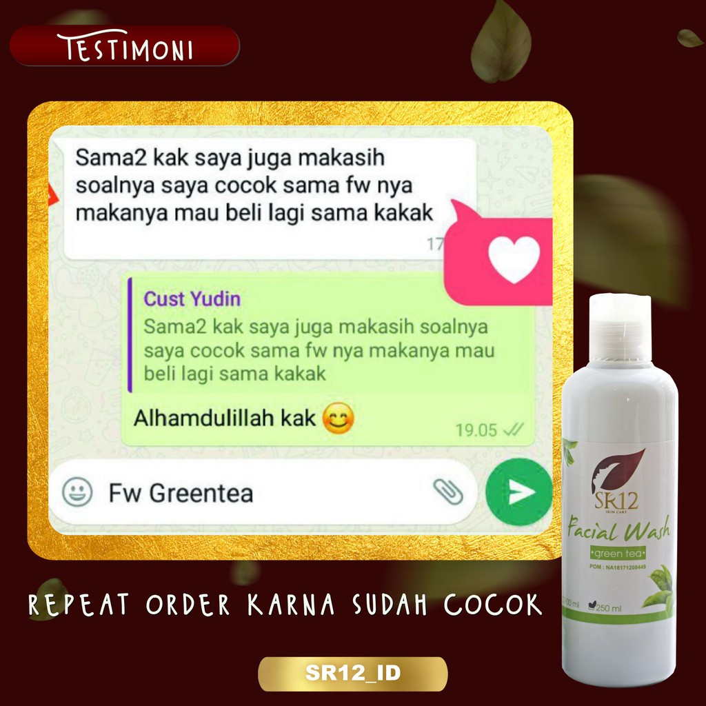 FACIAL WASH GREEN TEA SR12 / MENCERAHKAN WAJAH / ATASI BRUNTUS &amp; JERAWAT