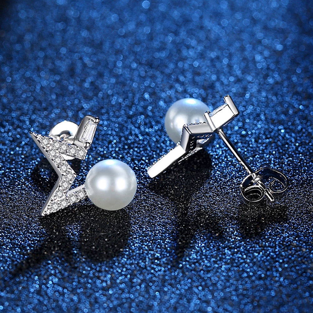 Anting Perak 925 Wanita Bulan seri Perhiasan Fashion liar/Subang Telinga anting perempuan