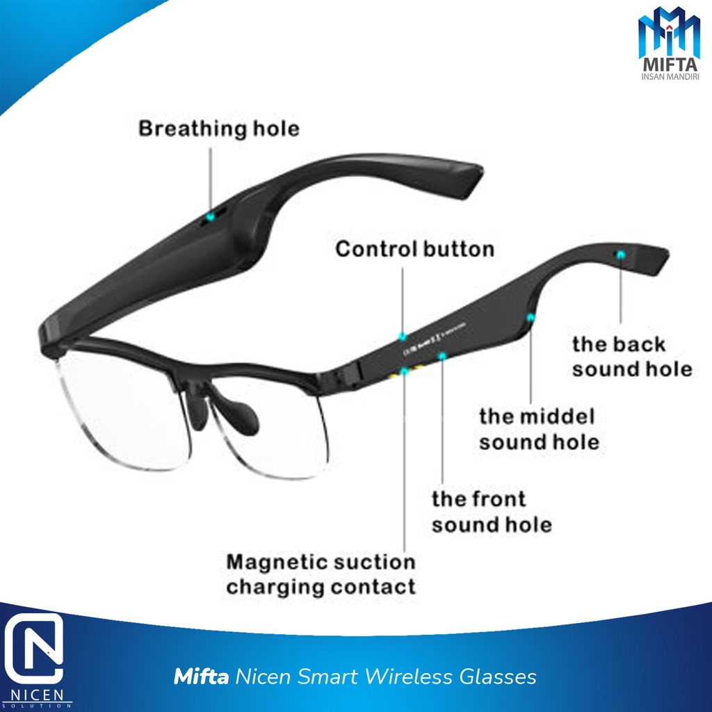 NICEN SMART SUNGLASSES WIRELESS BLUETOOTH STEREO / KACAMATA PINTAR