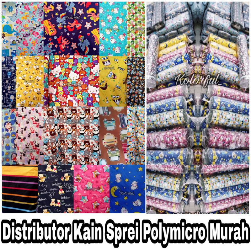  Bahan  Kain Sprei Polymicro  Polimikro Disperse Katun  