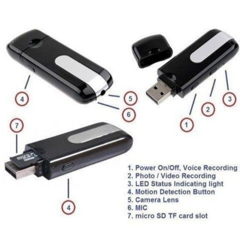 SPY CAM KAMERA PENGINTAI ORIGINAL SPY USB DVR DISK CAMERA U8 MINI ORI