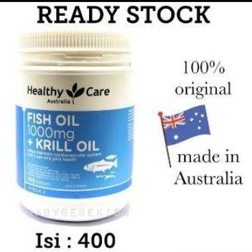 Ready stok..Healthy care fish oil krill oil isi 400