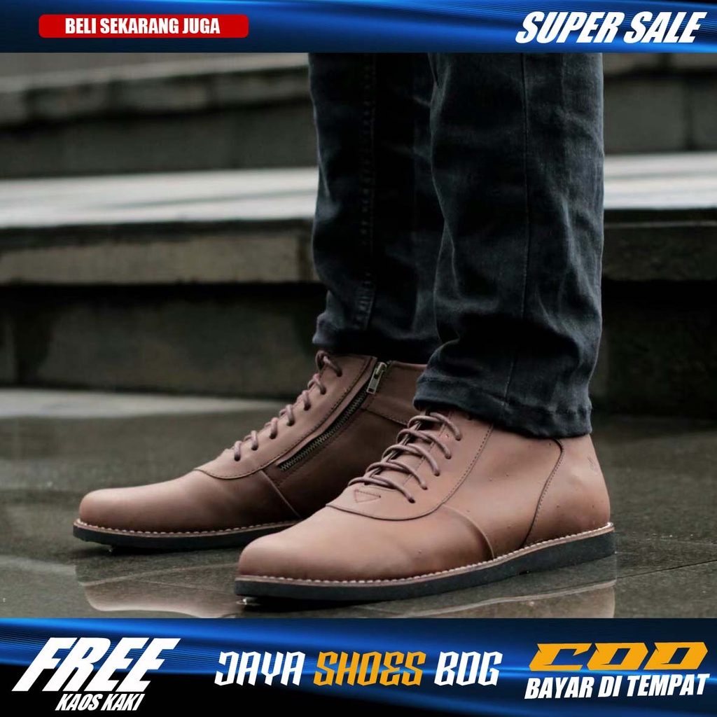 RAGNAR|Sepatu Boots Pria Zipper Resleting Casual Klasik Original Trendy Kulit Syintetik