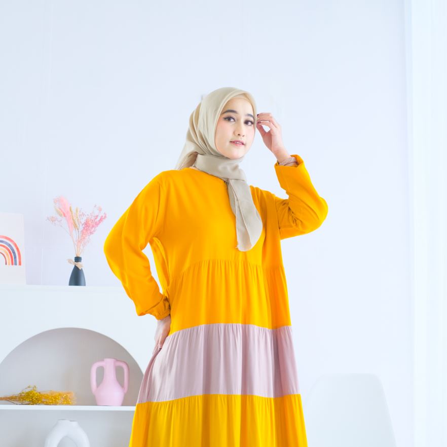 (AMD) GAMIS MIDI FUJI OVERSIZE DAILY BUSUI DRESS RAYON