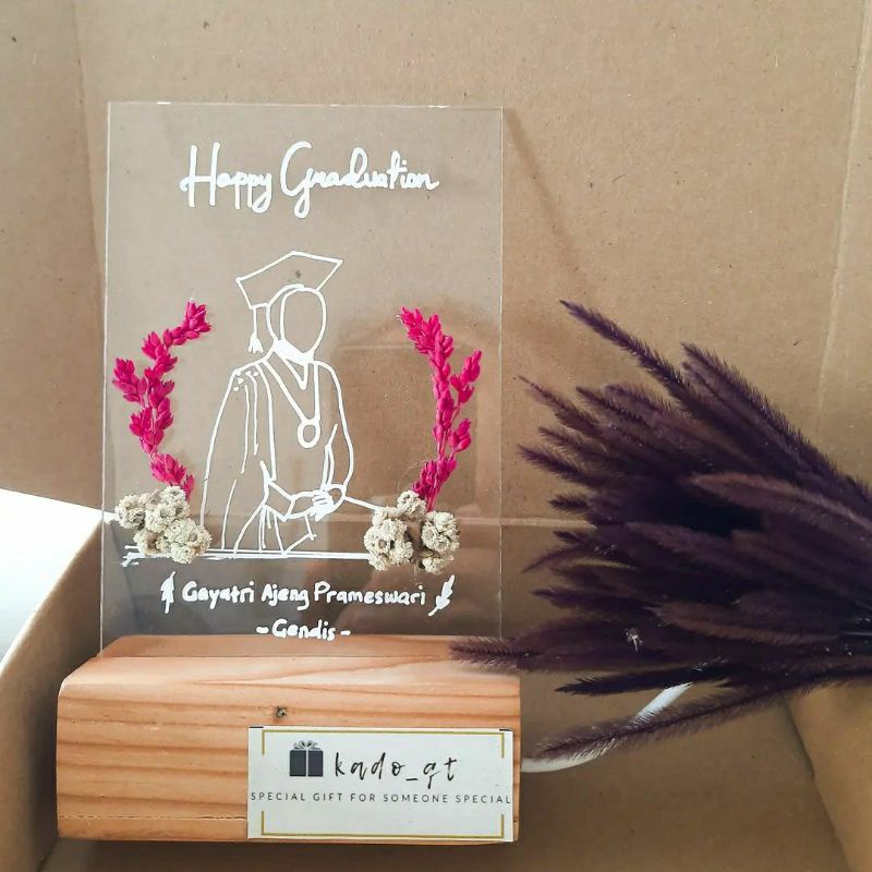 Acrylic LED papan ucapan acrylic wisuda annyversary