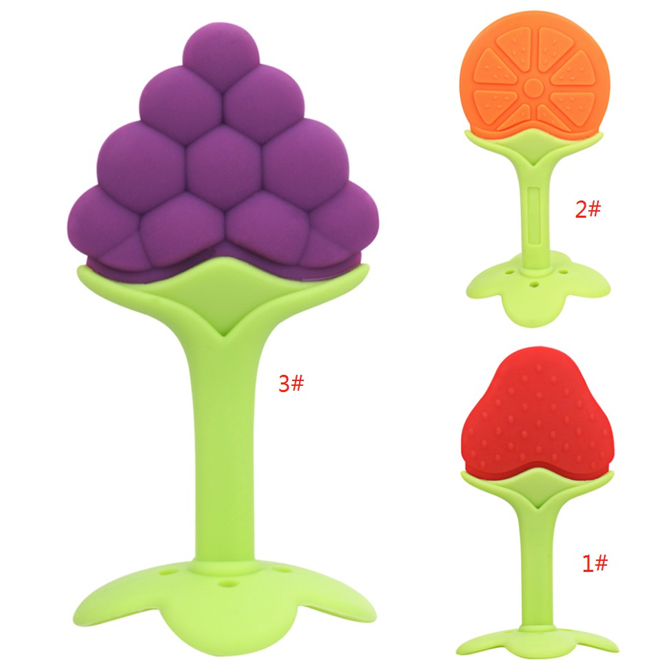 1pc Safety Baby Food Grade Silicone Teether Cute Fruit Shape Silicone Beads Baby Teething Toys Chew