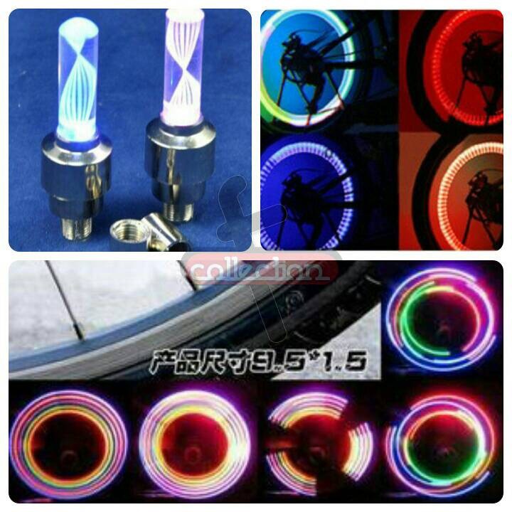 Bike Car Tutup Pentil LED Ban Motor Mobil Sepeda 7 Warna Warni Magic Tire Tyre Neon Light Lamp