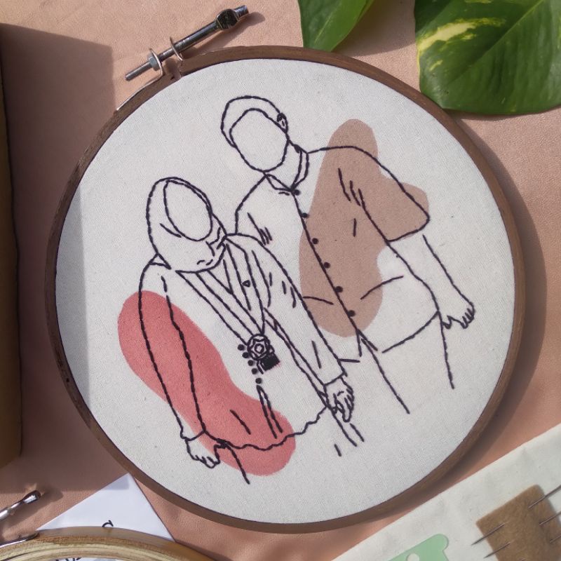 paket sulam berpola lukis custom foto/gambar/kit sulam lukis berpola aesthetic