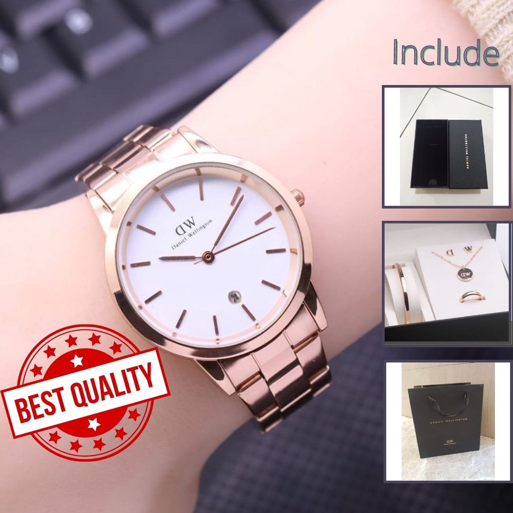 Terlaris Jam Tangan Wanita WD Icon 2 Jarum Tanpa Tanggal +Box Paperbag