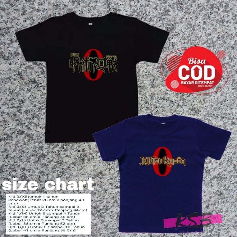 baju kaos anak laki laki anime jujutsu kaisen/kaos anak gojo satoru/kaos anak jujutsu kaisen logo/ka