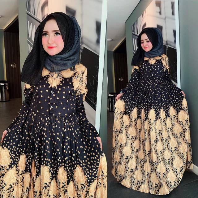 Gamis polkadot impor by shellasaukia