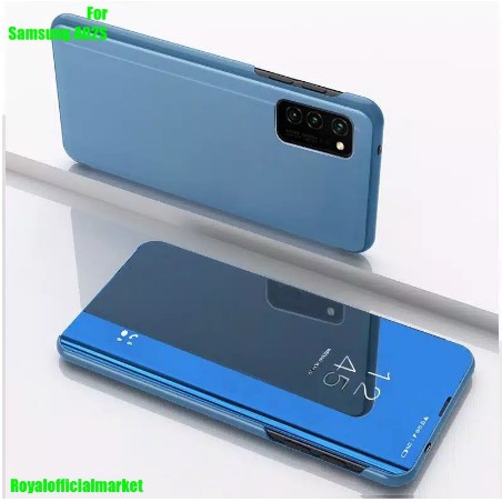 Flip Case Samsung A02S Clear View Standing Mirror Cover