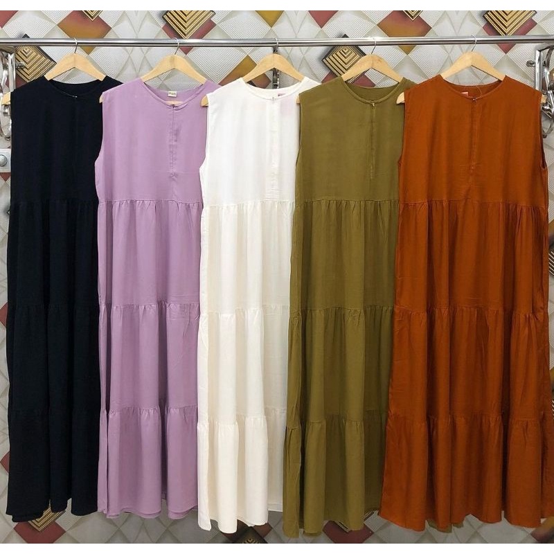 Inner dress singlet daleman gamis tanpa lengan bahan jersey